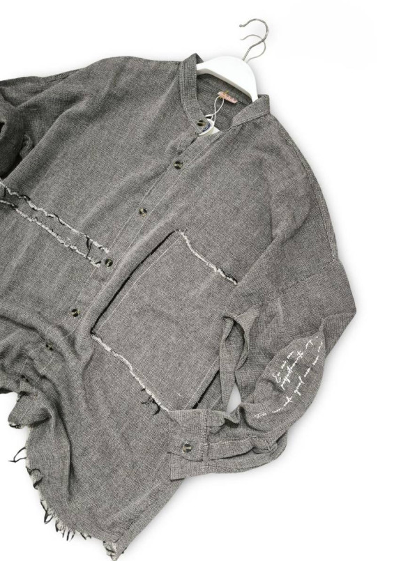Сорочка з необробленими краями подовжена сіра MFStore Изображение Сорочка з необробленими краями подовжена сіра MFStore