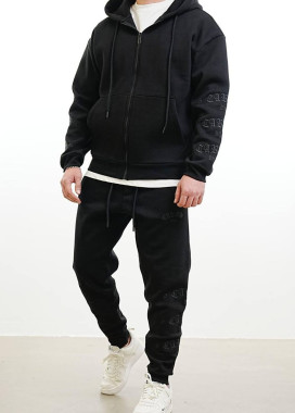 Костюм вільного крою з вишивкою на флісі чорний MFStore Изображение Костюм вільного крою з вишивкою на флісі чорний MFStore