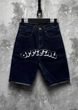 Стильні джинсові шорти вільного крою з принтом сині MFStore Изображение Стильні джинсові шорти вільного крою з принтом сині MFStore