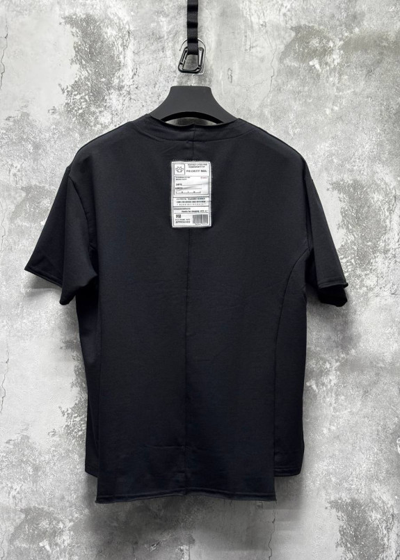 Футболка вільного крою дизайнерська з нашивкою чорна MFStore Изображение Футболка вільного крою дизайнерська з нашивкою чорна MFStore