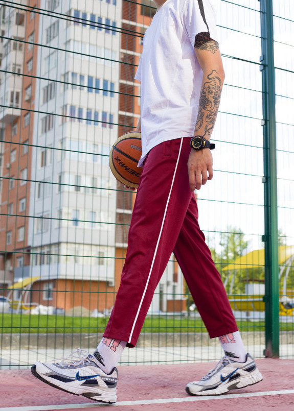 Спортивные штаны мужские бордовые Кейдж Tur streetwear Изображение Спортивные штаны мужские бордовые Кейдж Tur streetwear