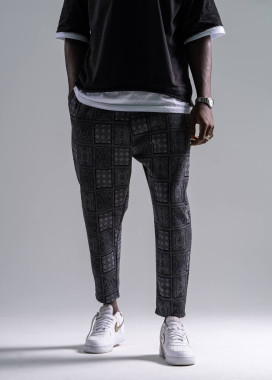 Стильні штани вільного крою з малюнком сірі MFStore Изображение Стильні штани вільного крою з малюнком сірі MFStore