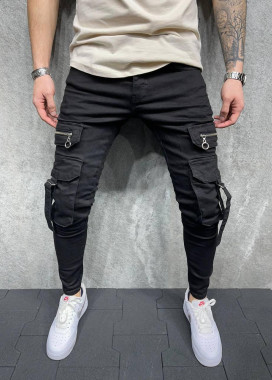 Джинсы с затяжками на карманах по бокам MFStore Изображение Джинсы с затяжками на карманах по бокам MFStore