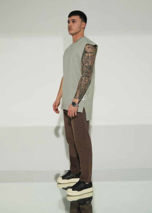 Майка вільного крою з подовженою спинкою сіра MFStore Изображение Майка вільного крою з подовженою спинкою сіра MFStore