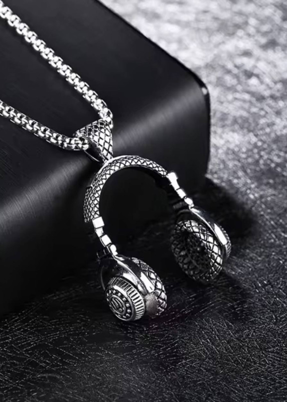 Стильний ланцюжок декорований навушниками хром MFStore Изображение Стильний ланцюжок декорований навушниками хром MFStore