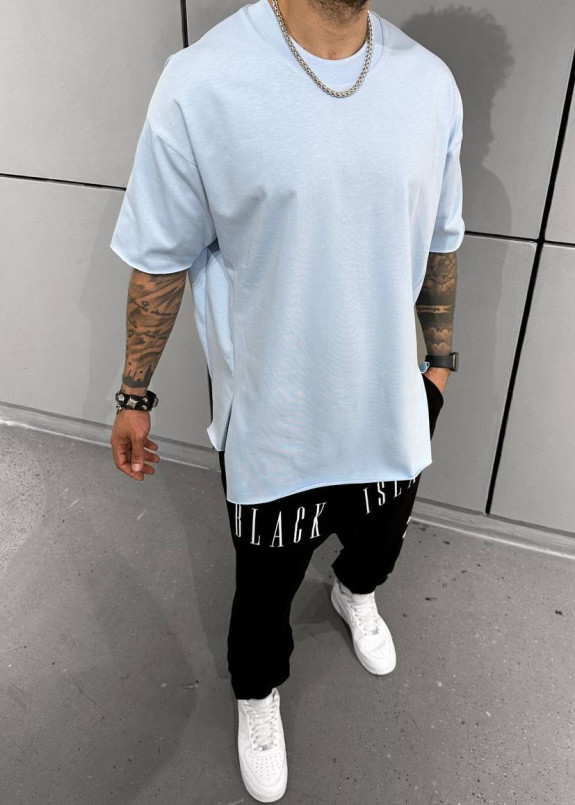 Футболка оверсайз з розрізами з боків блакитна MFStore Изображение Футболка оверсайз з розрізами з боків блакитна MFStore