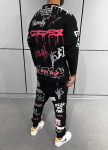 Стильний костюм з текстом і принтами чорний MFStore Изображение Стильний костюм з текстом і принтами чорний MFStore