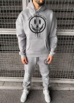 Костюм с принтами оверсайз на флисе серый MFStore Изображение Костюм с принтами оверсайз на флисе серый MFStore