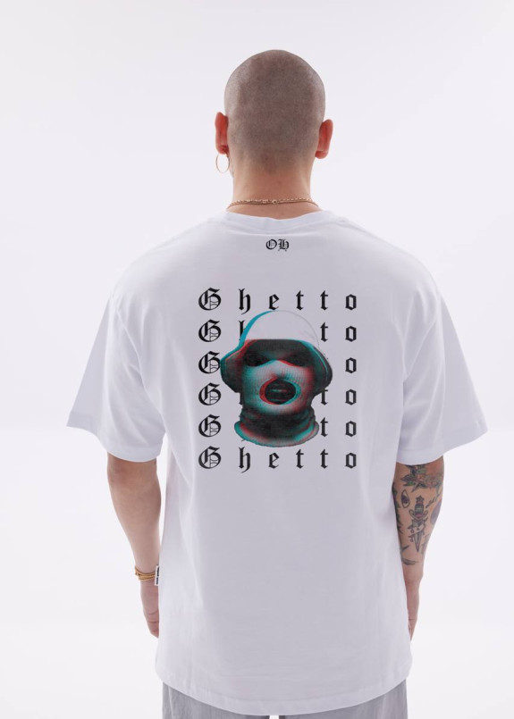 Футболка з спринтом getto білий MFStore Изображение Футболка з спринтом getto білий MFStore