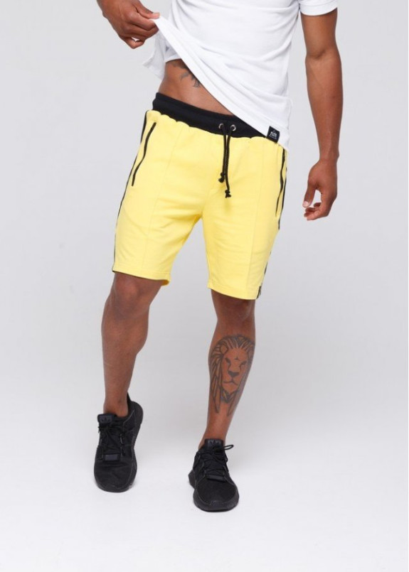Шорты мужские с лампасами желтые Изображение Шорты мужские с лампасами желтые