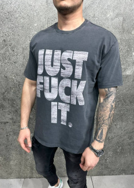 Футболка оверсайз just сіра MFStore Изображение Футболка оверсайз just сіра MFStore