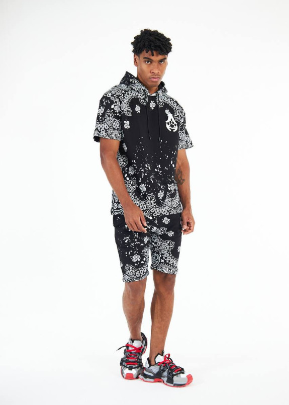 Костюм літній чоловічий з принтованим малюнком чорний MFStore Изображение Костюм літній чоловічий з принтованим малюнком чорний MFStore