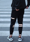 Изображение Зауженные карго штаны черные на липучках с рефлектом