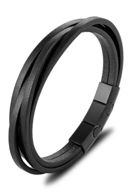 Браслет-мотузка багатошаровий з нержавіючої сталі чорний MFStore Изображение Браслет-мотузка багатошаровий з нержавіючої сталі чорний MFStore