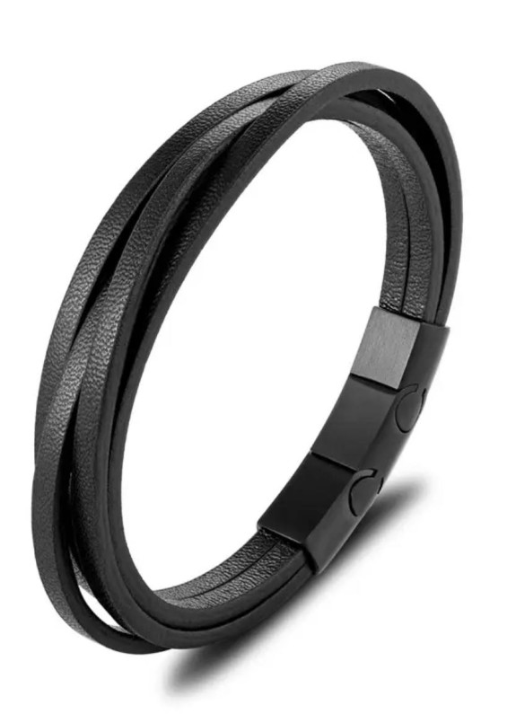 Браслет-мотузка багатошаровий з нержавіючої сталі чорний MFStore Изображение Браслет-мотузка багатошаровий з нержавіючої сталі чорний MFStore