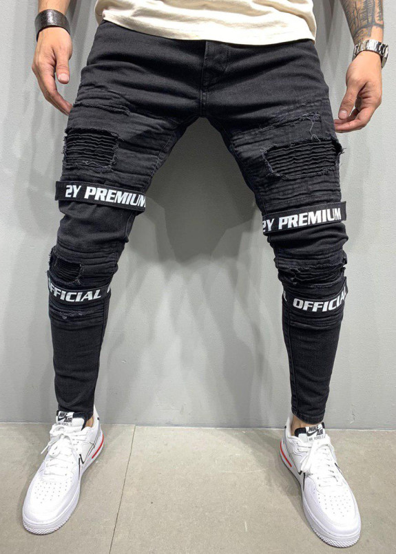 Джинсы с рифлеными вставками и декоративными нашивками MFStore Изображение Джинсы с рифлеными вставками и декоративными нашивками MFStore