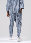 Штани вільного крою смугасті блакитного кольору MFStore Изображение Штани вільного крою смугасті блакитного кольору MFStore