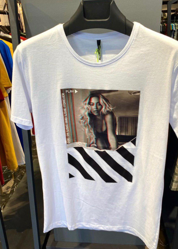 Футболка белая с принтом die in love MFStore Изображение Футболка белая с принтом die in love MFStore