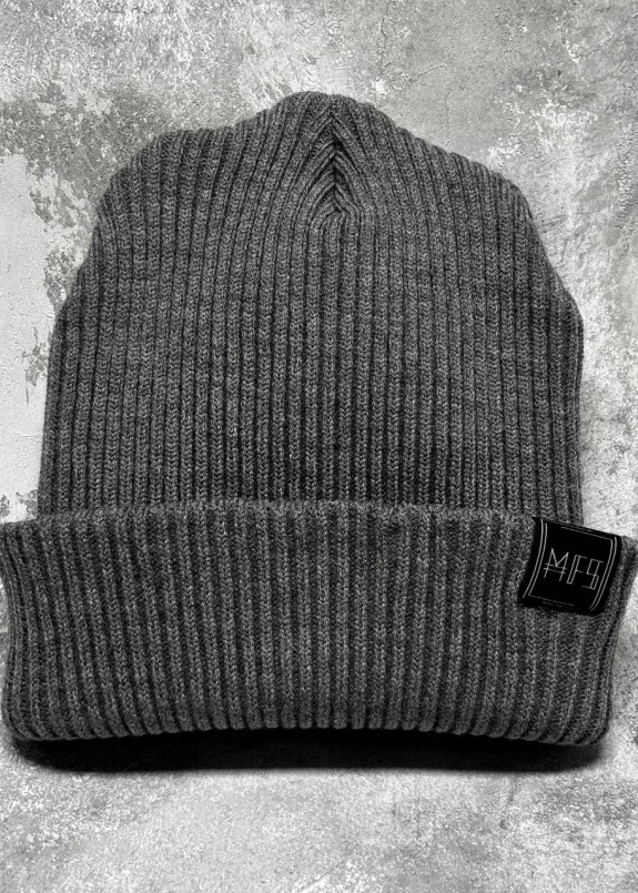 Шапка біні з широким відворотом сіра MFS Изображение Шапка біні з широким відворотом сіра MFS