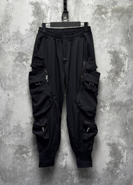 Джогери карго на манжетах чорні з карманами і застібками MFStore Изображение Джогери карго на манжетах чорні з карманами і застібками MFStore