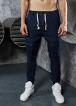 Изображение Джинсы с накладными карманами и шнурком синие MFStore