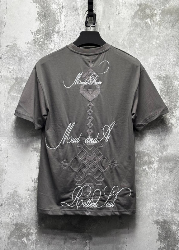 Футболка вільного крою з вишивкою сіра MFStore Изображение Футболка вільного крою з вишивкою сіра MFStore