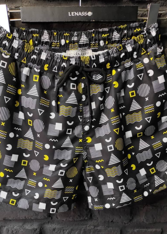 Шорты плавательные мужские c принтами черные Mfstore Изображение Шорты плавательные мужские c принтами черные Mfstore