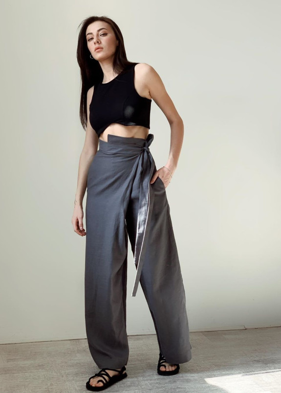 Широкие льняные брюки Изображение Широкие льняные брюки