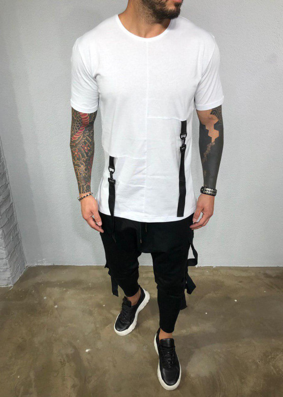 Футболка белая с черными лампасами  Mfstore Изображение Футболка белая с черными лампасами  Mfstore