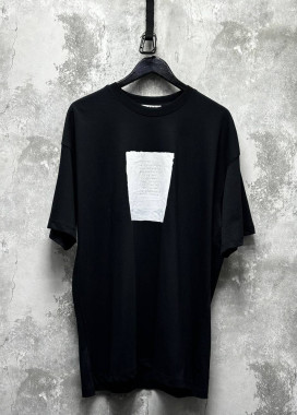 Футболка вільного крою з принтами і текстом чорна MFStore Изображение Футболка вільного крою з принтами і текстом чорна MFStore