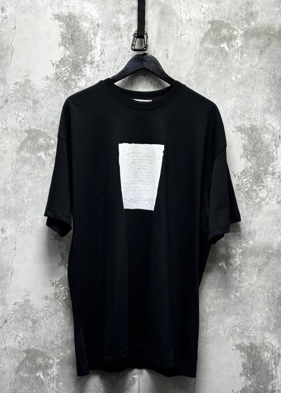 Футболка вільного крою з принтами і текстом чорна MFStore Изображение Футболка вільного крою з принтами і текстом чорна MFStore