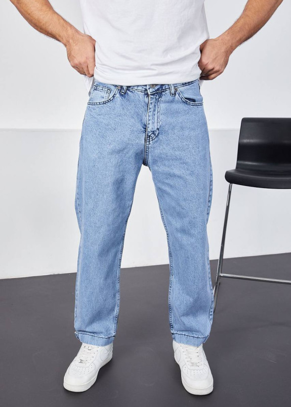 Джинси прямі з липучками знизу блакитні MFStore Изображение Джинси прямі з липучками знизу блакитні MFStore