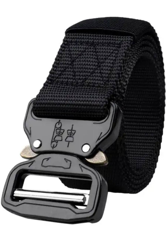 Текстильний ремень на металевій застібці чорний MFStore Изображение Текстильний ремень на металевій застібці чорний MFStore