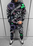 Костюм на флісі з кольоровими принтами чорний MFStore Изображение Костюм на флісі з кольоровими принтами чорний MFStore