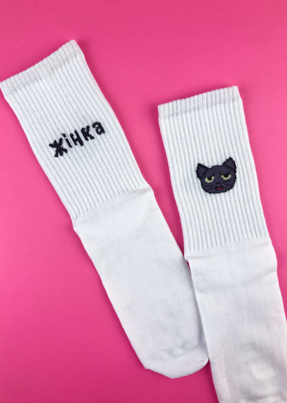 Носки с принтом женщина кошка Изображение Носки с принтом женщина кошка