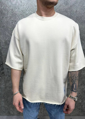 Футболка oversize з необробленими краями пудра MFStore Изображение Футболка oversize з необробленими краями пудра MFStore