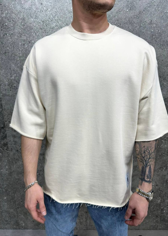 Футболка oversize з необробленими краями пудра MFStore Изображение Футболка oversize з необробленими краями пудра MFStore