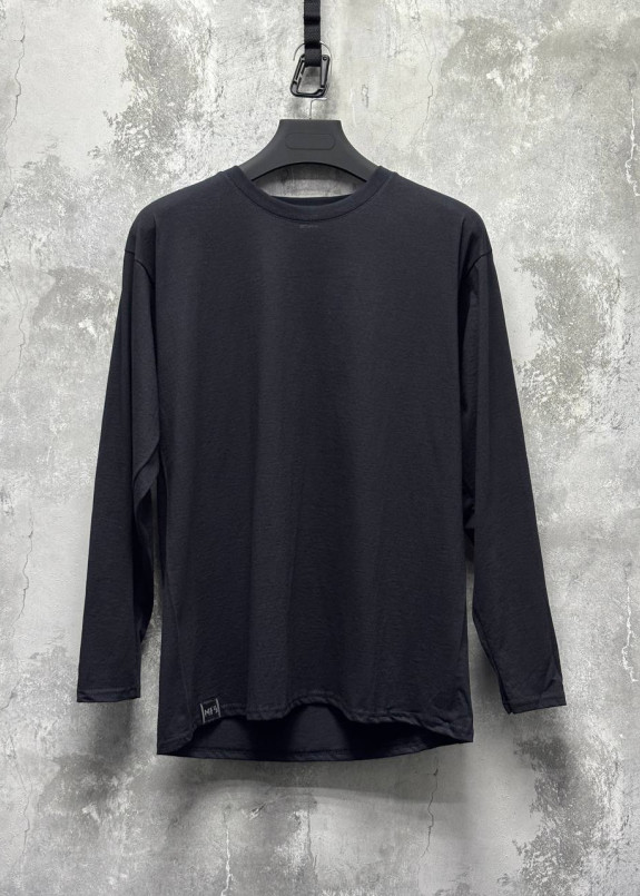 Базовий легкий бавовняний лонгслів чорний MFS Изображение Базовий легкий бавовняний лонгслів чорний MFS