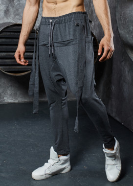 Штаны галифе со шлейками серые MFStore Изображение Штаны галифе со шлейками серые MFStore