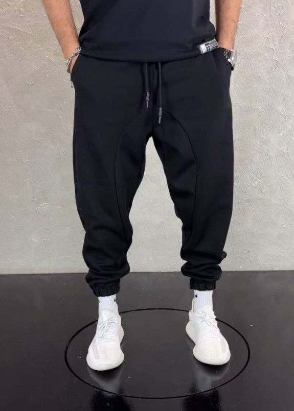 Спортивні штани вільного крою на флісі чорні MFStore Изображение Спортивні штани вільного крою на флісі чорні MFStore