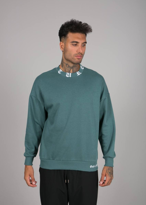 Стильний світшот оверсайз ментоловий з текстом MFStore Изображение Стильний світшот оверсайз ментоловий з текстом MFStore