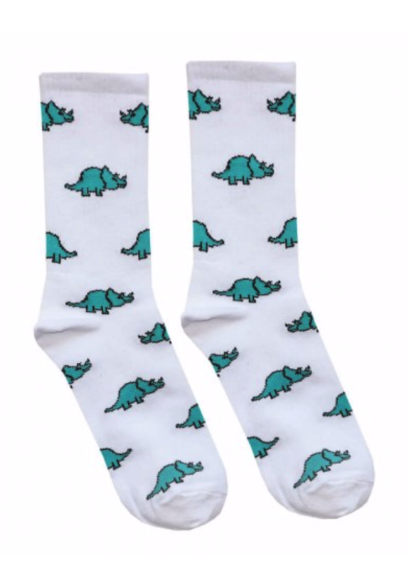 Носки белые Динозавры Изображение Носки белые Динозавры
