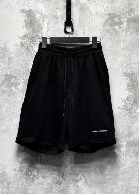 Стильні шорти вільного крою з текстом чорні MFStore Изображение Стильні шорти вільного крою з текстом чорні MFStore