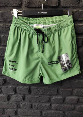 Шорты плавательные мужские c принтом и текстом мятные Mfstore Изображение Шорты плавательные мужские c принтом и текстом мятные Mfstore