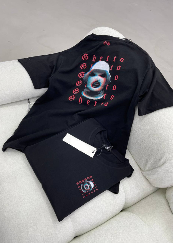 Футболка з спринтом getto чорний MFStore Изображение Футболка з спринтом getto чорний MFStore