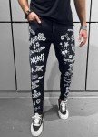 Джинси завужені з білими принтами MFStore Изображение Джинси завужені з білими принтами MFStore