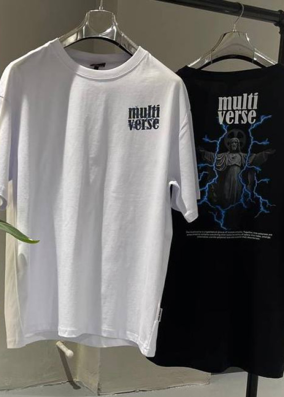 Футболка оверсайз з принтом multi verse MFStore Изображение Футболка оверсайз з принтом multi verse MFStore