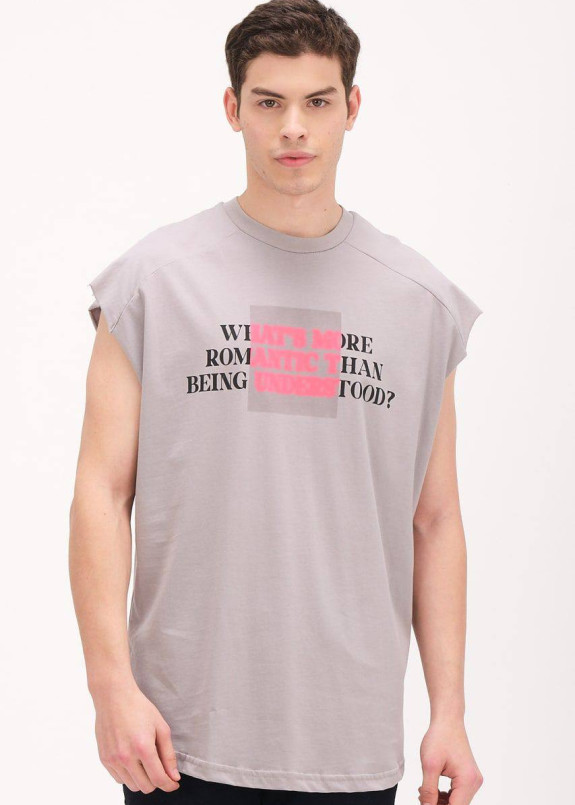 Майка чоловіча вільного крою подовжена сіра MFStore Изображение Майка чоловіча вільного крою подовжена сіра MFStore