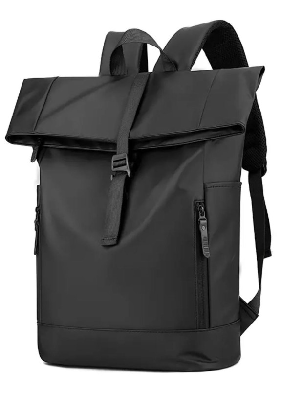Місткий дорожній рюкзак ролтоп матовий чорний MFStore Изображение Місткий дорожній рюкзак ролтоп матовий чорний MFStore