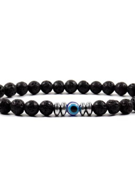 Браслет унісекс з каменю пористий чорний MFStore Изображение Браслет унісекс з каменю пористий чорний MFStore